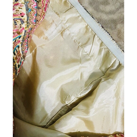 Women’s LovPosh Multicolored Skirt SzS Boho Fully Lined Zip Closure Gold Sequins - Picture 10 of 10